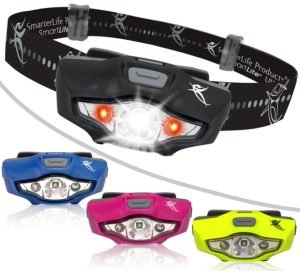 Headlamp by SmartLite Ultra | CREE LED Headlight with Strobe, Lightweight, Water Resistant for Camping, Running, Hiking, Emergency Kit, and Reading Light