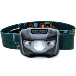 LED Headlamp - Great for Camping, Hiking, Dog Walking, and Kids. One of the Lightest (2.6 oz) Headlight. Water & Shock Resistant with Red Strobe. Duracell Batteries Included.