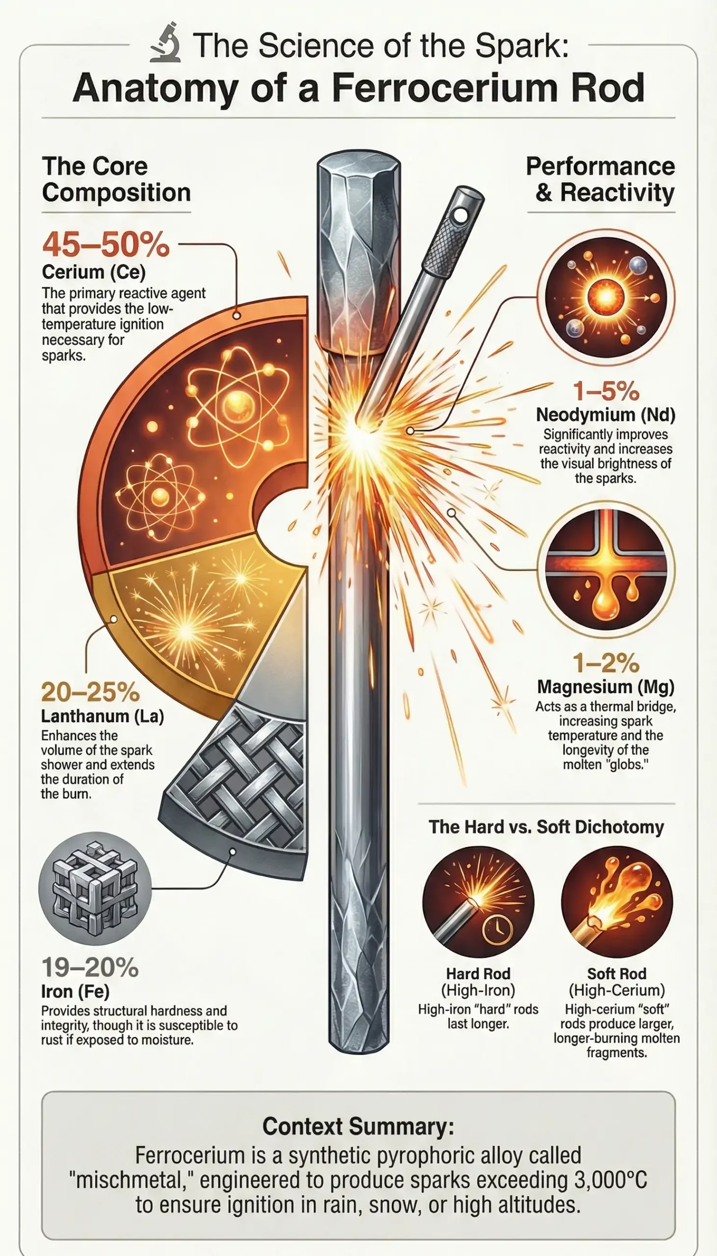 infographic Ferrocerium Alloy Composition