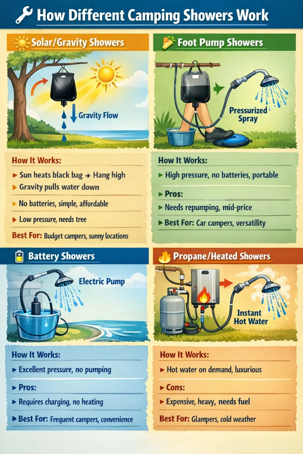 How Different Camping Showers Work